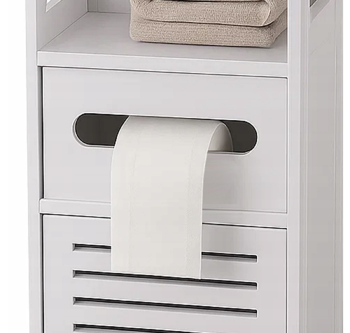 Kúpeľňová praktická skrinka s držiakom na toaletný papier